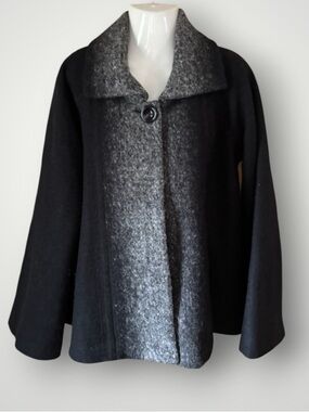 Vintage Parkhurst Wool Blend Ombre Swing Jacket Bell Sleeve Lagenlook Size L